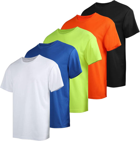 3 Pack Men's Quick Dry T Shirts Athletic Running Workout Short Sleeve Shirts for Men Active Crew Neck Tops